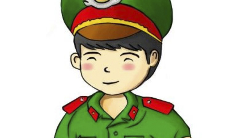 Ảnh công an được vẽ theo phong cách chibi đáng yêu 3